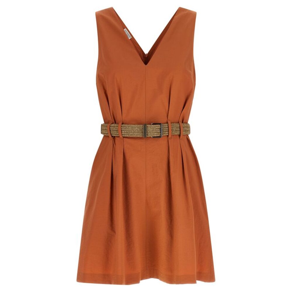 Brunello Cucinelli Orange Cotton Short Women's Dress